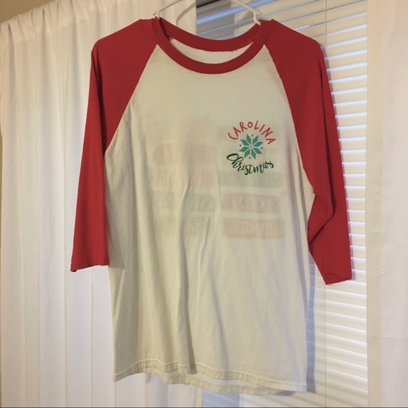 Tops - Carolina Christmas Red and White Baseball Tshirt